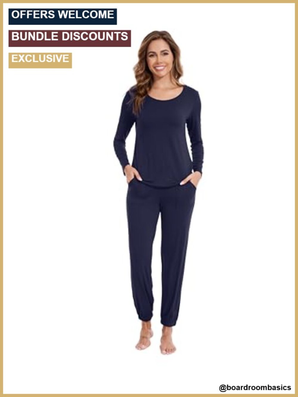 Viscose from Bamboo Pajama Set Long Sleeve Soft Breathable Lounge